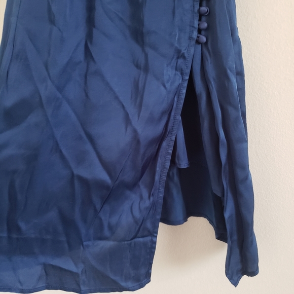 YOUNG FABULOUS & BROKE Dress Jameson Wrap Mini Dress in Jewel Blue Sky NWT - Picture 12 of 16